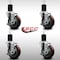 Service Caster 4'' SS Maroon Poly Swivel 1-3/4'' Expanding Stem Caster Set with Brake, 4PK SCC-SSEX20S414-PPUB-MRN-TLB-134-4 - alternate 2